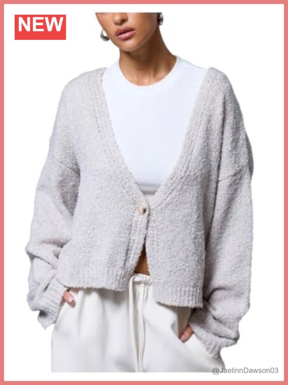 Women's Open Front Fuzzy Oversized Cardigan V Neck Knit Sweater